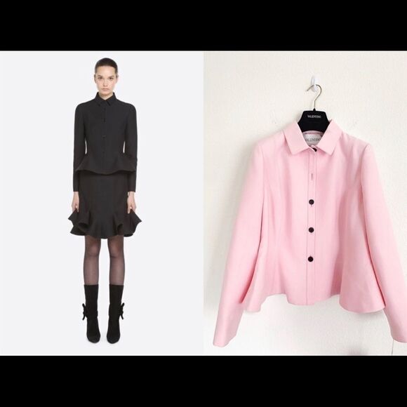 Valentino Crepe Couture flare Jacket Soft Pink - Picture 2 of 13